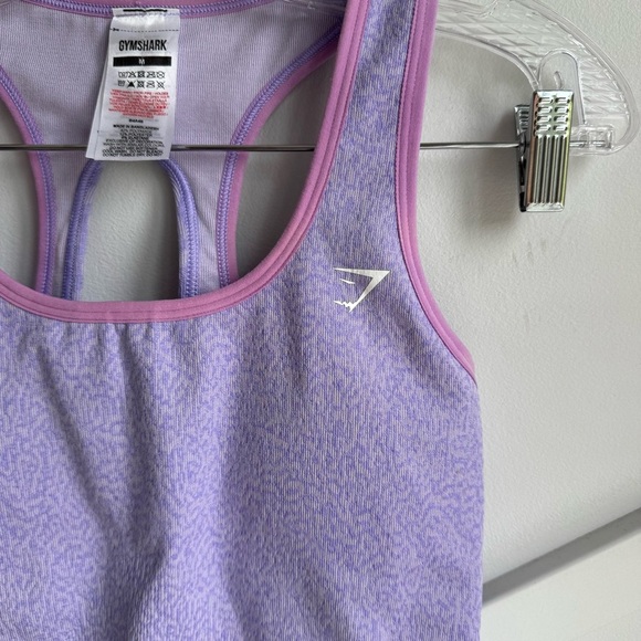 Gym shark ADAPT ANIMAL SEAMLESS CROP TANK Women's Purple Sports Bra size M - Picture 7 of 8